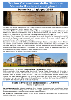 Ostensione Sindone e Venaria Reale
