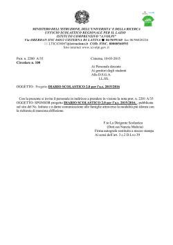 Circolare n. 100 avviso genitori SPONSOR DIARIO