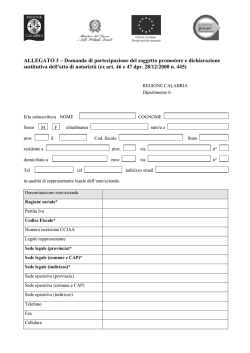 ALLEGATO 3 &ndash; Domanda di partecipazione del