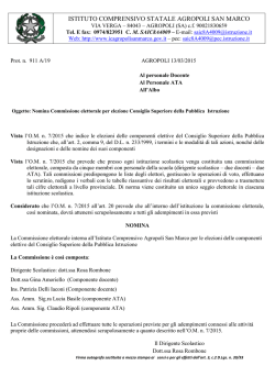 A19 nomina commissione elettorale per il Consiglio Superiore dalla