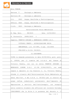 Atto T0B02W Settore T Ecologia e Ambiente Servizio AU Ecologia e