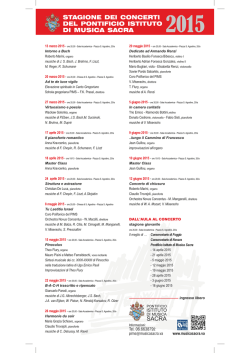 PIMS concerti 2015 locandina - Pontificio Istituto di Musica Sacra
