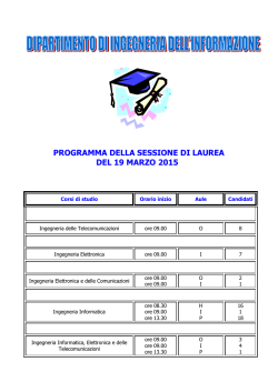 Parma, 6 febbraio 2001 - Dipartimento di Ingegneria dell`Informazione