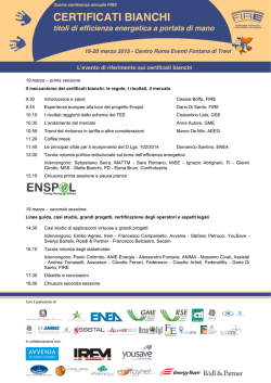 Programma - Certificati Bianchi