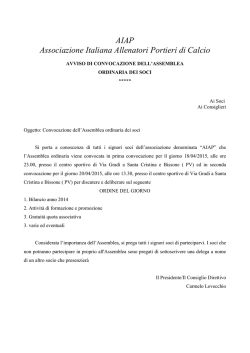 convocazione assemblea ordinaria soci