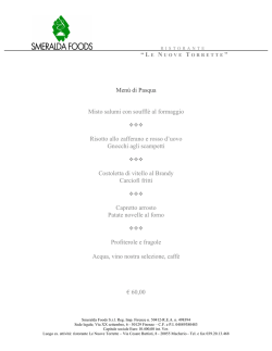 Men&ugrave; di Pasqua 2015 - Ristorante Le Nuove Torrette
