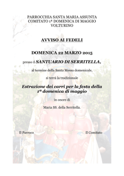 AVVISO Sorteggio carri 2015