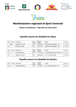 PROGETTO SICUREZZA SULLE PISTE DA SCI