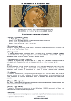 concorso di poesia - Parrocchia San Nicol&ograve; di Bari Zafferia
