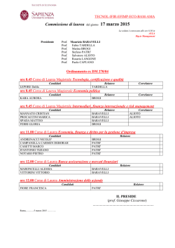 Commissione di laurea del giorno 17 marzo 2015