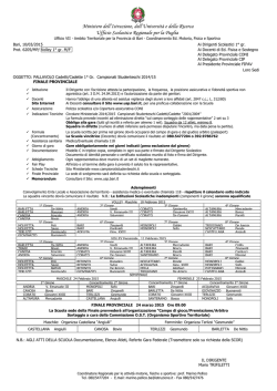 Cadetti/Cadette 1&deg; grado - Ambito Territoriale per la provincia di Bari