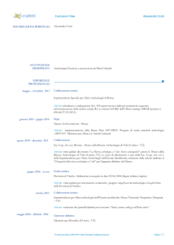 Europass CV - Universit&agrave; di Roma