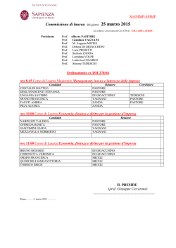 Commissione di laurea del giorno 25 marzo 2015