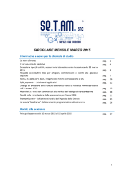 CIRCOLARE MENSILE MARZO 2015 - SE.T.AM. Contabilit&agrave; Ravenna