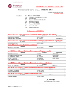 Commissione di laurea del giorno 18 marzo 2015
