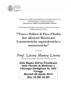 scarica la locandina - Corso di Laurea Magistrale in Scienze dell