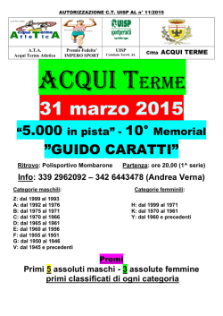 Locandina: Memorial Caratti - 5000 m. in pista