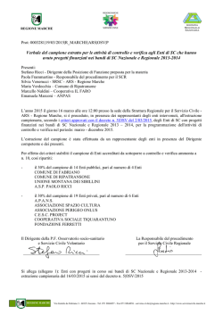 Verbale del campione estratto per le attivit&agrave; di controllo e verifica