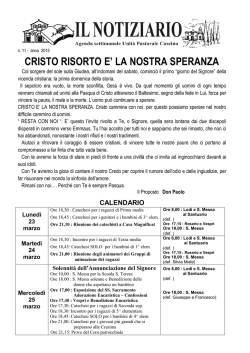 Notiziario della Settimana