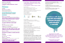 CONVEGNO Violenza donne aspetti giuridici criminologici