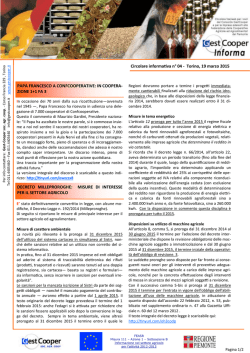 Circolare informativa n&deg; 04 - Torino, 19 marzo 2015 PAPA