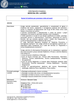 Scheda reparto - Ospedale Maggiore Policlinico