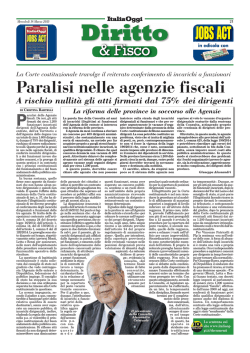 Paralisi nelle agenzie fiscali