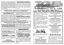 Il Foglio degli Appunti - Parrocchia SS. Annunciata