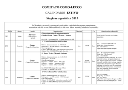 Calendario Estivo fino a Maggio - Como Lecco