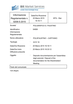 Informazione Regolamentata n. 0208-5-2015 - eMarket Storage