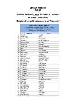 Orari ed Elenchi studenti I anno Lingua tedesca