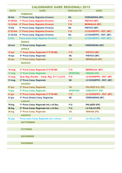 CALENDARIO GARE REGIONALI 2015