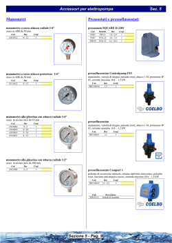 Accessori per elettropompe Sez. 5 Manometri Pressostati