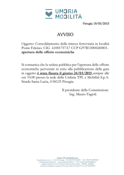 AVVISO - Apertura delle offerte economiche