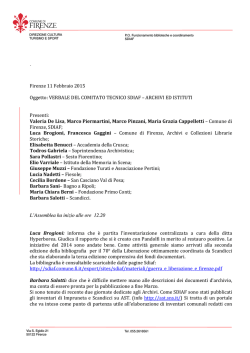 Verbale del Comitato Archivi e Istituti del 11 febbraio 2015