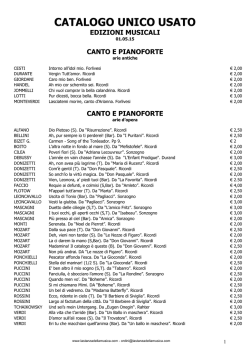 catalogo unico usato edizioni musicali