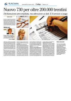 Nuovo 730 per oltre 200.000 trentini