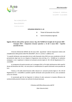 Istruzioni operative n. 20 del 23 marzo 2015