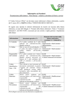 Informativa ai Fornitori Trasmissione delle fatture &ldquo;Non Energy