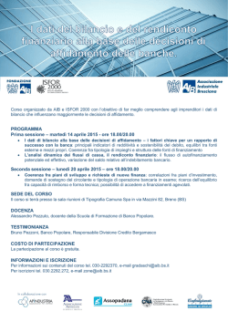PROGRAMMA Prima sessione &ndash; marted&igrave; 14 aprile 2015