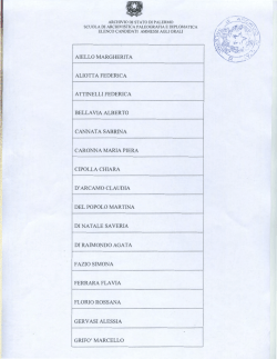 Elenco candidati ammessi agli orali