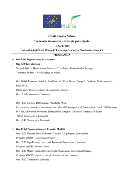 Rifiuti secondo Natura. Tecnologie innovative e strategie partecipate.