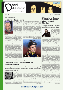 Clicca qui: Diari di Cineclub n. 27 Aprile 2015
