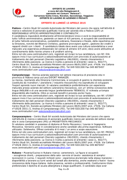 OFFERTE DI LAVORO