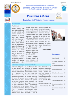 Giornalino Aprile 2015 - Istituto Comprensivo Statale "A. Diaz"