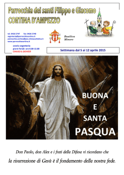 Foglietto settimanale dal 5 al 12 aprile 2015