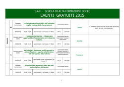 EVENTI GRATUITI 2015 - Ordine dei Dottori Commercialisti e degli