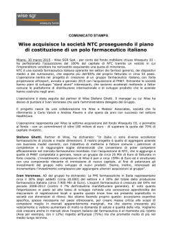COMUNICATO STAMPA