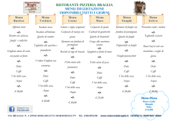 Menu Degustazione Primavera Estate