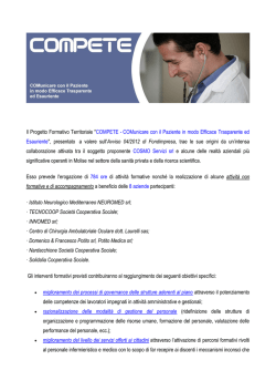 Il Progetto Formativo Territoriale "COMPETE - COMunicare con
